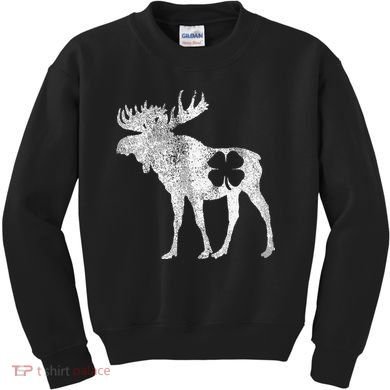 St. Patrick's Day Moose Irish Shamrock Saint Paddy's Kids Sweatshirt