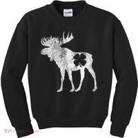St. Patrick's Day Moose Irish Shamrock Saint Paddy's Kids Sweatshirt thumb 0