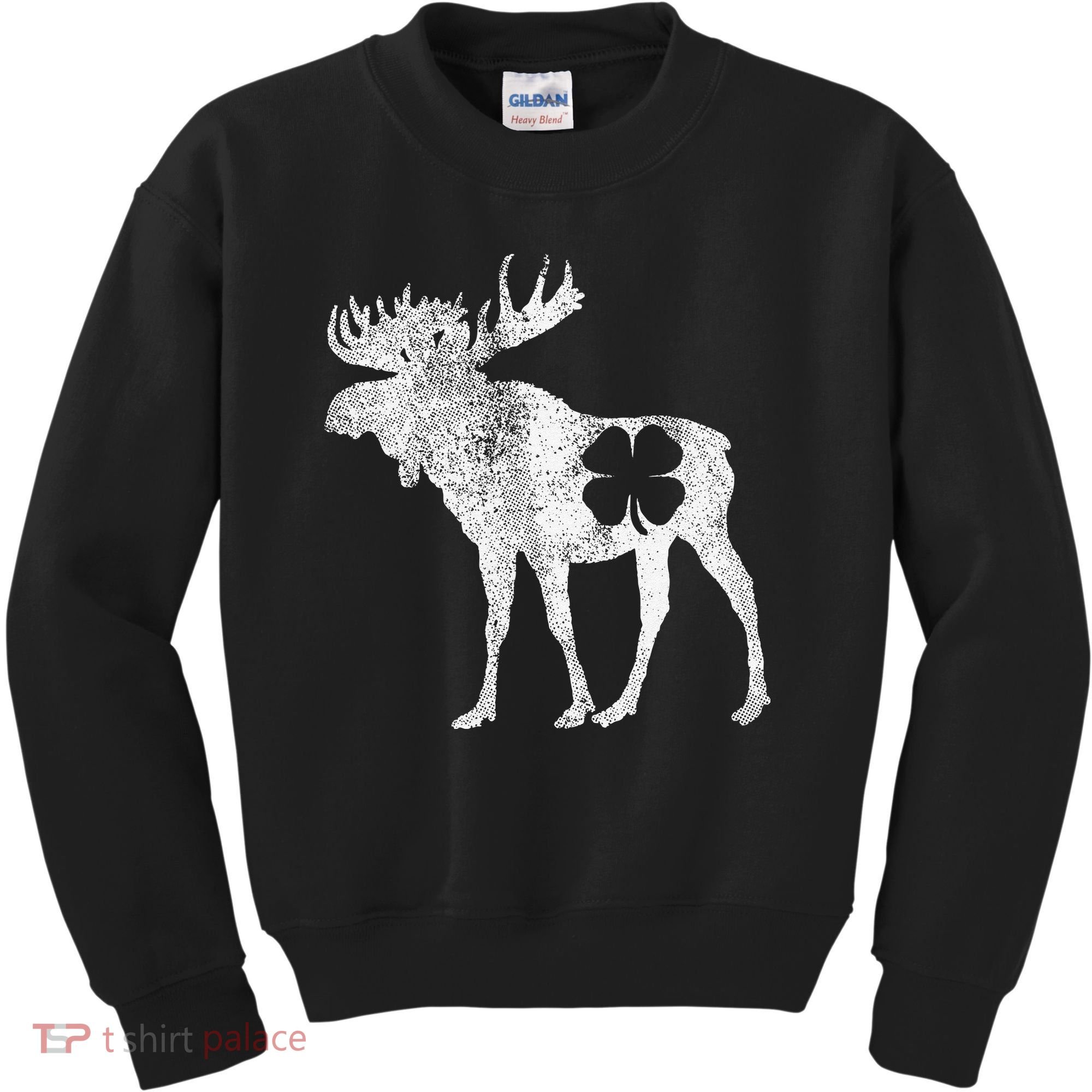 St. Patrick's Day Moose Irish Shamrock Saint Paddy's Kids Sweatshirt