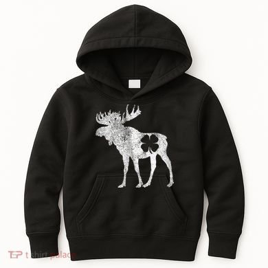 St. Patrick's Day Moose Irish Shamrock Saint Paddy's Kids Hoodie