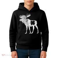 St. Patrick's Day Moose Irish Shamrock Saint Paddy's Kids Hoodie thumb 4