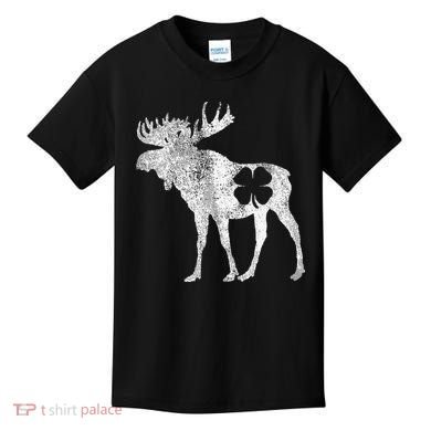 St. Patrick's Day Moose Irish Shamrock Saint Paddy's Kids T-Shirt