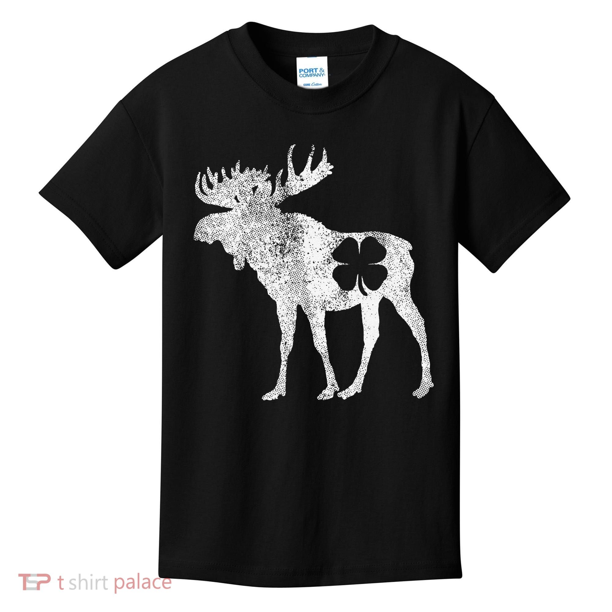 St. Patrick's Day Moose Irish Shamrock Saint Paddy's Kids T-Shirt