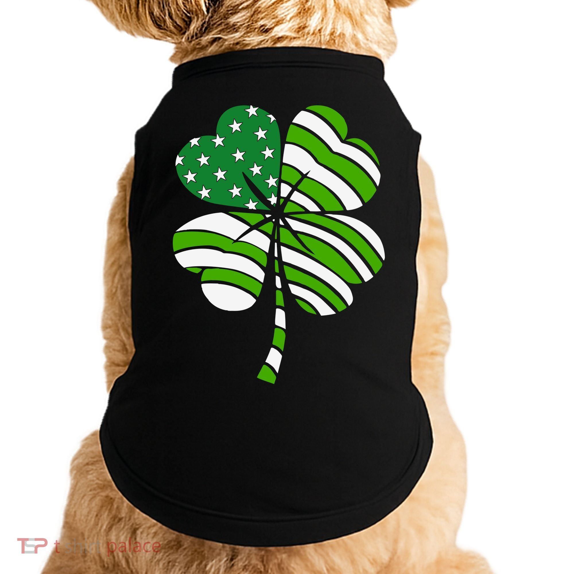 St. Patricks Day Irish American Flag Ireland Shamrock Clover Doggie Tank