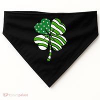 St. Patricks Day Irish American Flag Ireland Shamrock Clover USA-Made Doggie Bandana thumb 0