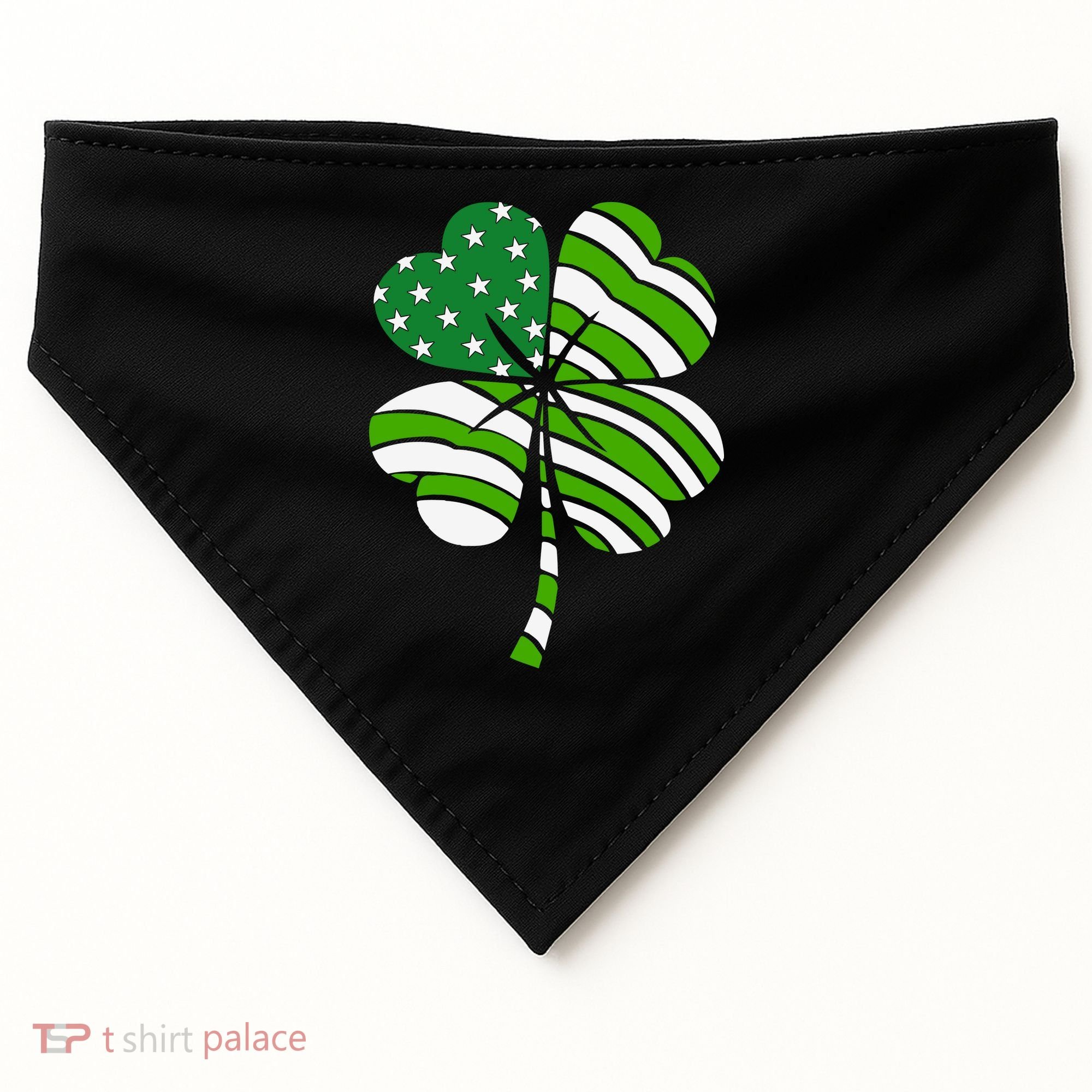 St. Patricks Day Irish American Flag Ireland Shamrock Clover USA-Made Doggie Bandana
