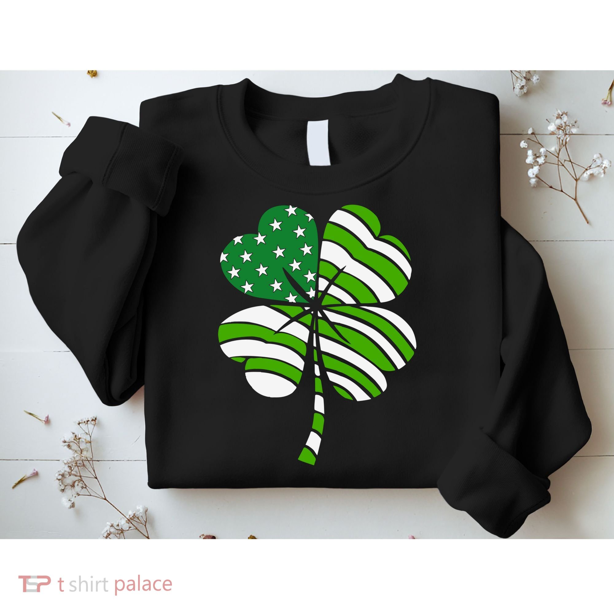 St. Patricks Day Irish American Flag Ireland Shamrock Clover Sweatshirt