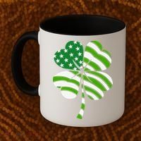 St. Patricks Day Irish American Flag Ireland Shamrock Clover Coffee Mug thumb 2