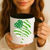 St. Patricks Day Irish American Flag Ireland Shamrock Clover Coffee Mug thumb 3