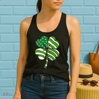 St. Patricks Day Irish American Flag Ireland Shamrock Clover Women's Tank Top thumb 2