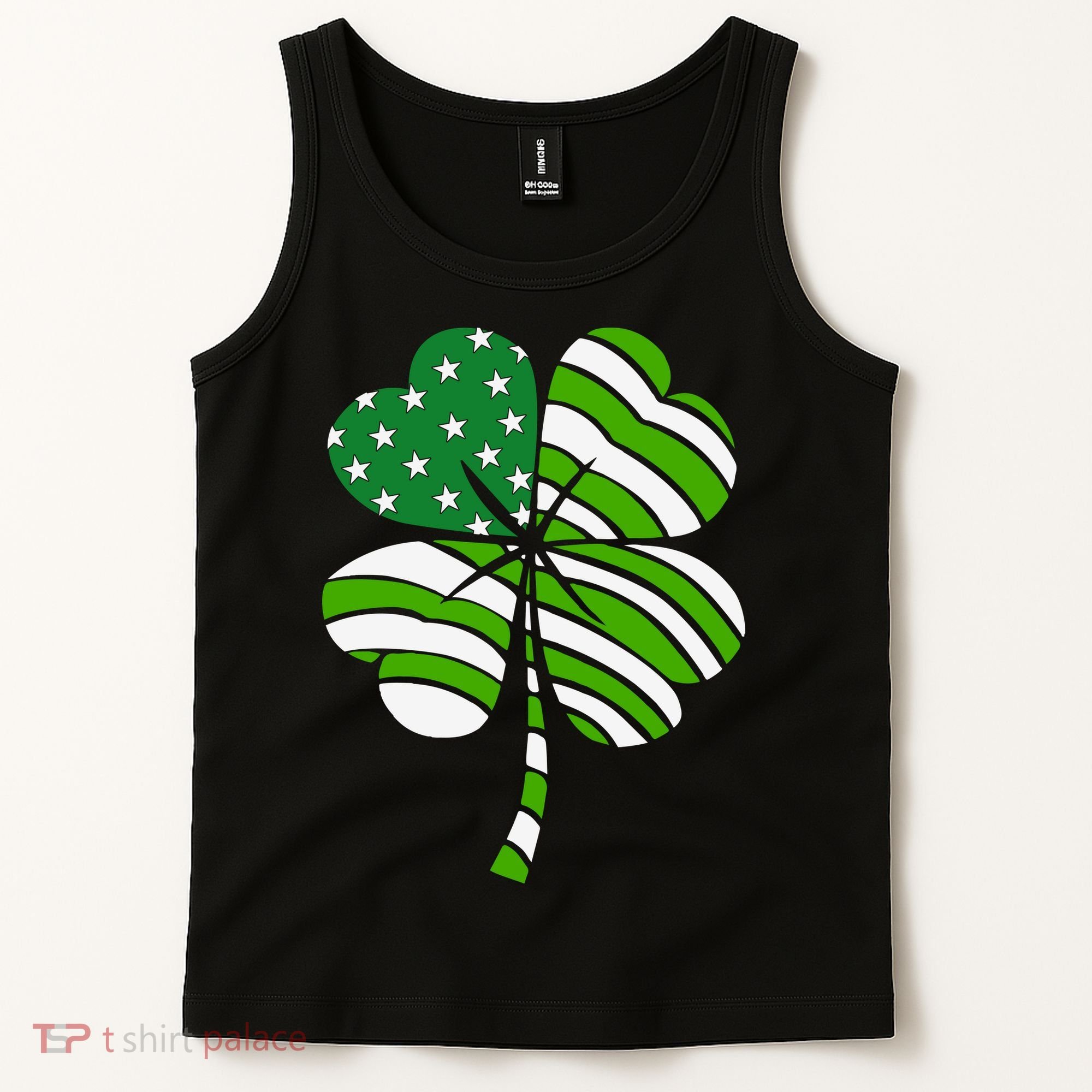 St. Patricks Day Irish American Flag Ireland Shamrock Clover Tank Top