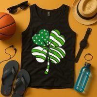 St. Patricks Day Irish American Flag Ireland Shamrock Clover Tank Top thumb 4