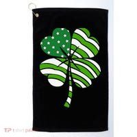 St. Patricks Day Irish American Flag Ireland Shamrock Clover Golf Towel thumb 0