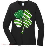 St. Patricks Day Irish American Flag Ireland Shamrock Clover Women's Long Sleeve Shirt thumb 0