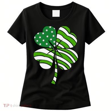 St. Patricks Day Irish American Flag Ireland Shamrock Clover Women's T-Shirt