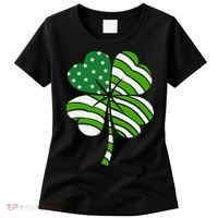 St. Patricks Day Irish American Flag Ireland Shamrock Clover Women's T-Shirt thumb 0