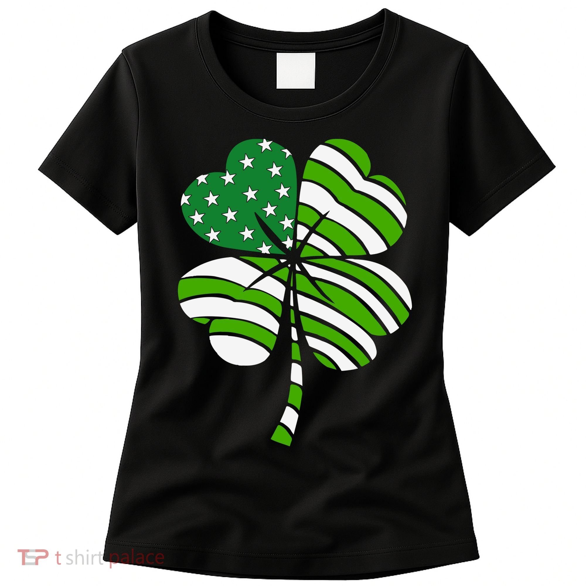 St. Patricks Day Irish American Flag Ireland Shamrock Clover Women's T-Shirt