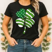 St. Patricks Day Irish American Flag Ireland Shamrock Clover Women's T-Shirt thumb 2