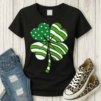 St. Patricks Day Irish American Flag Ireland Shamrock Clover Women's T-Shirt thumb 3