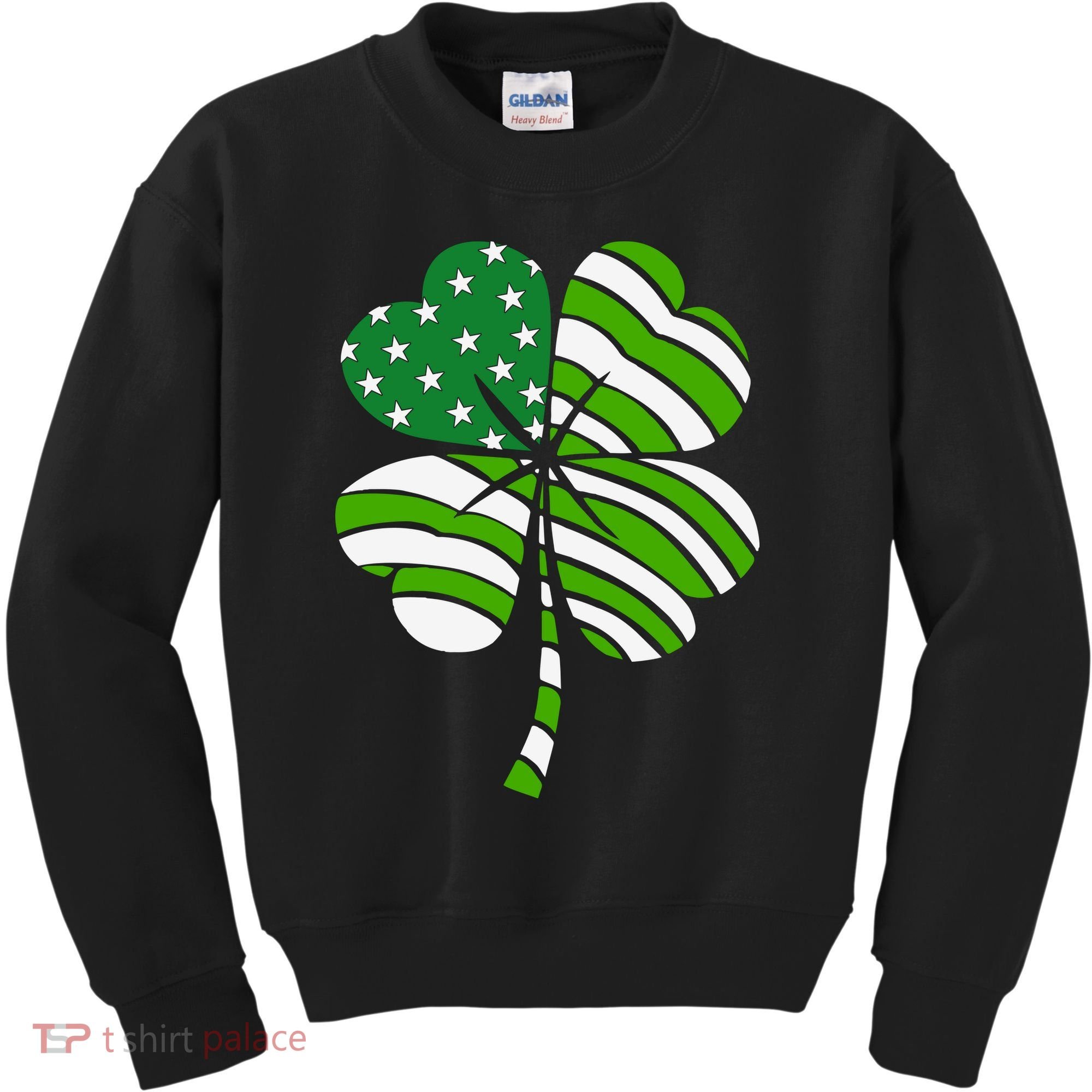 St. Patricks Day Irish American Flag Ireland Shamrock Clover Kids Sweatshirt