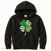 St. Patricks Day Irish American Flag Ireland Shamrock Clover Kids Hoodie thumb 0