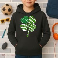 St. Patricks Day Irish American Flag Ireland Shamrock Clover Kids Hoodie thumb 2