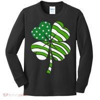 St. Patricks Day Irish American Flag Ireland Shamrock Clover Kids Long Sleeve Shirt thumb 0