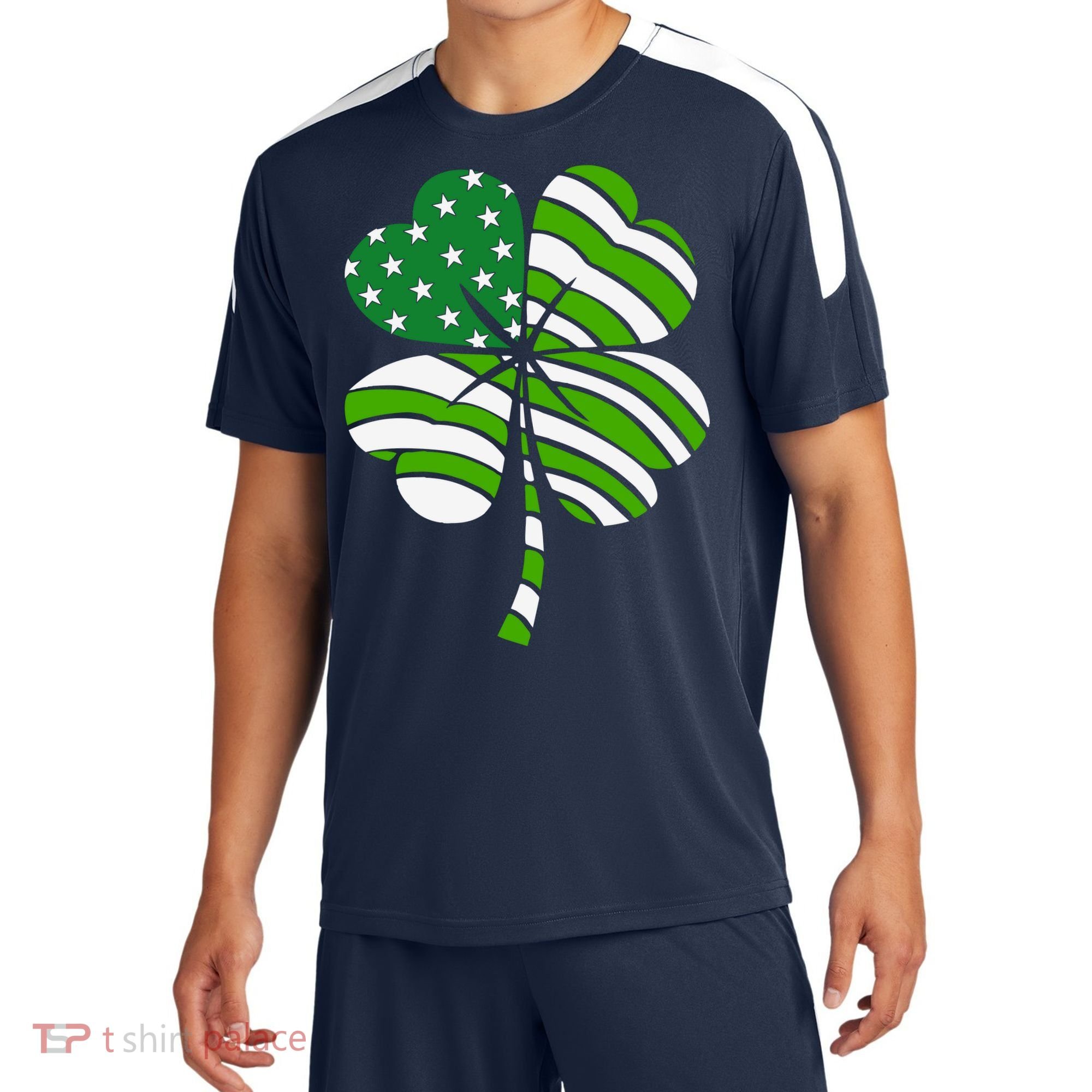 St. Patricks Day Irish American Flag Ireland Shamrock Clover Sport-Tek Competitor United Soccer Jersey