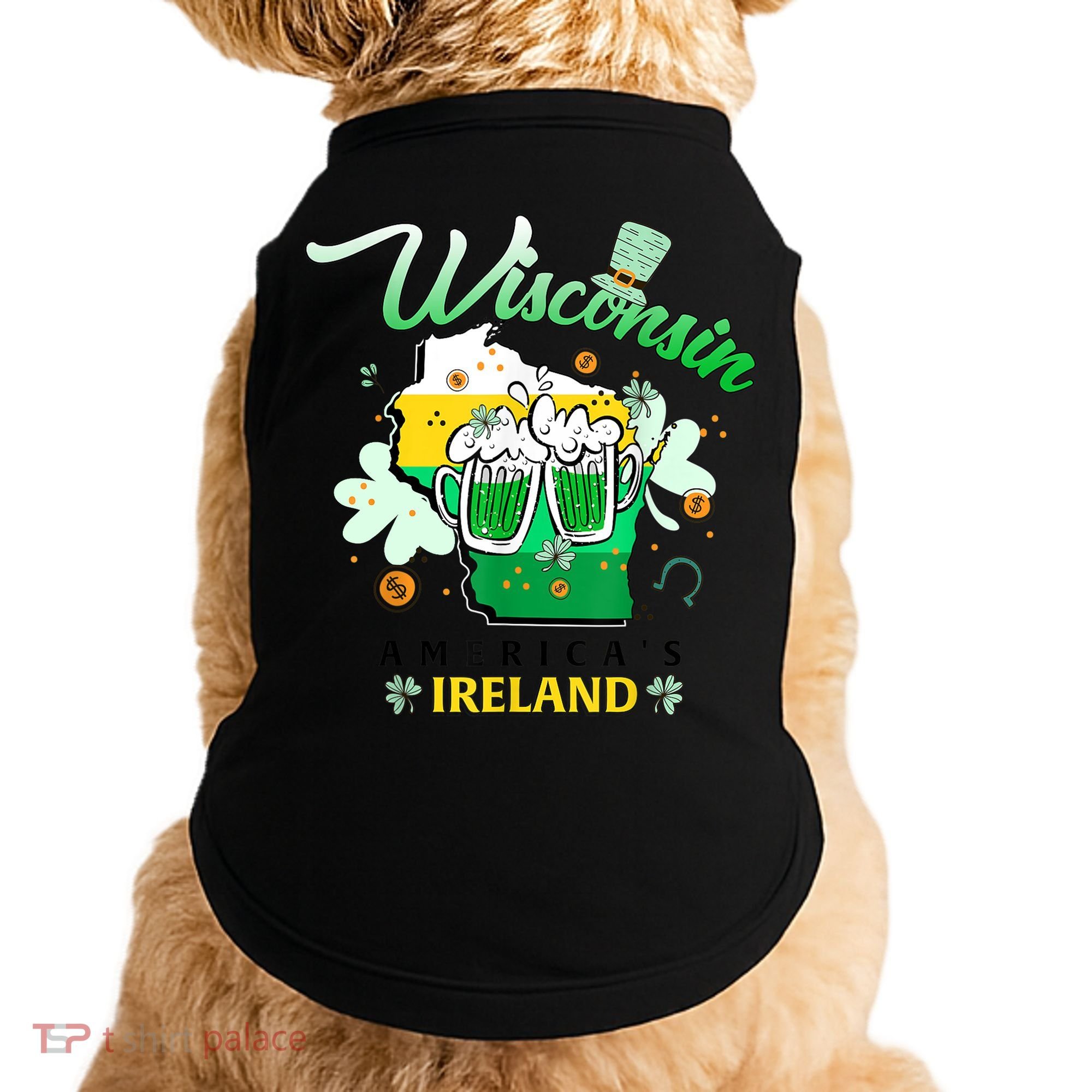 St Patricks Day Wisconsin Americas Ireland Irish Beer Lover Gift Doggie Tank