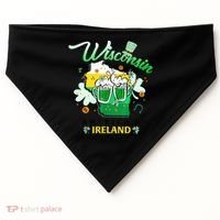 St Patricks Day Wisconsin Americas Ireland Irish Beer Lover Gift USA-Made Doggie Bandana thumb 0