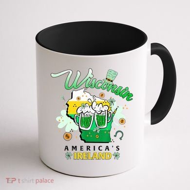 St Patricks Day Wisconsin Americas Ireland Irish Beer Lover Gift Coffee Mug back