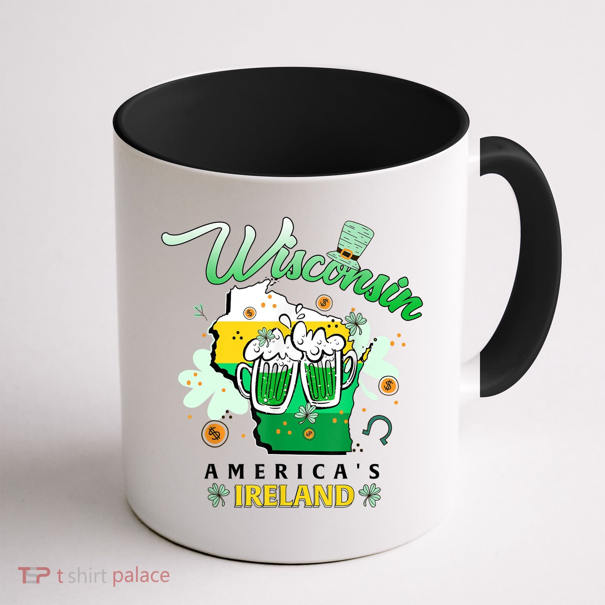 St Patricks Day Wisconsin Americas Ireland Irish Beer Lover Gift Coffee Mug