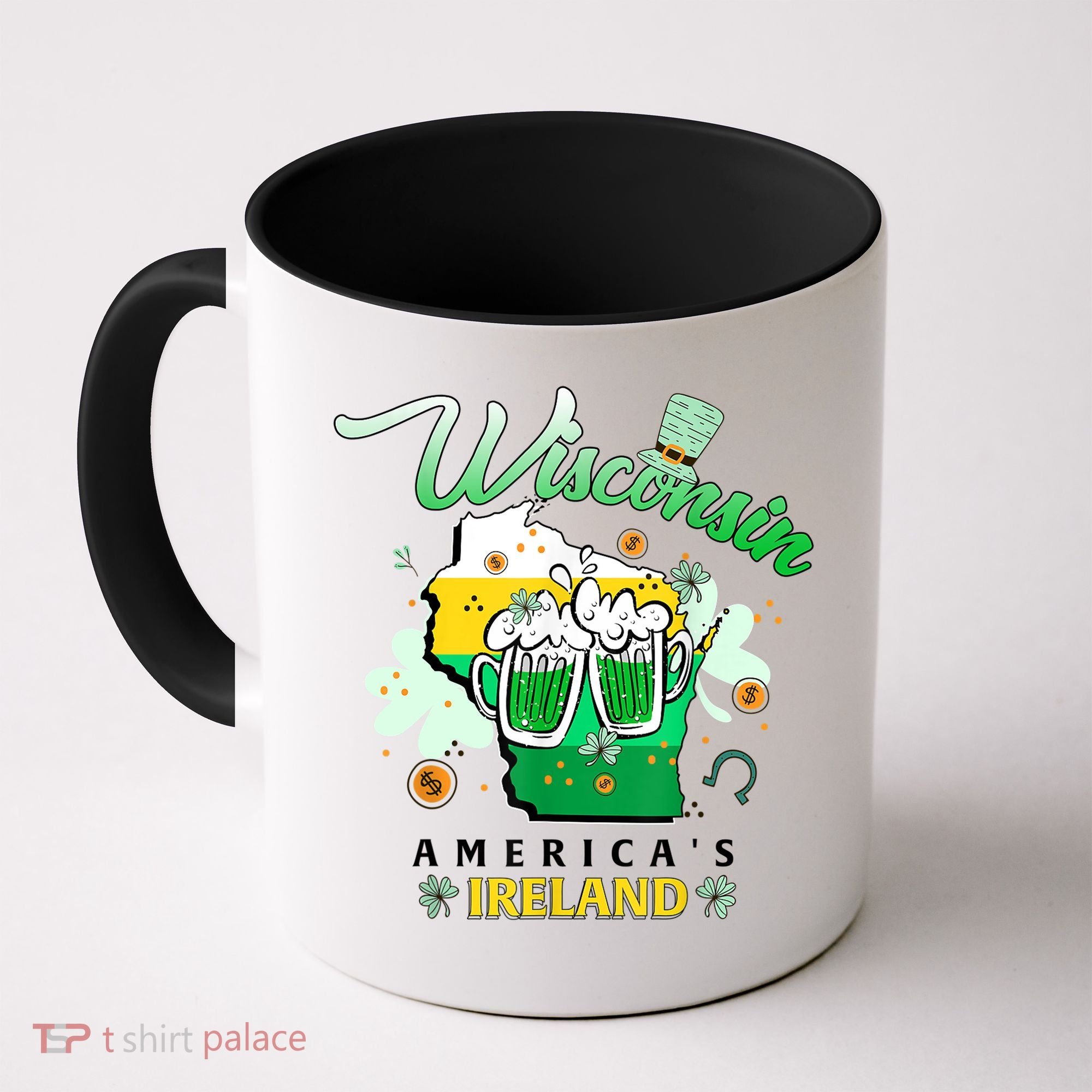 St Patricks Day Wisconsin Americas Ireland Irish Beer Lover Gift Coffee Mug