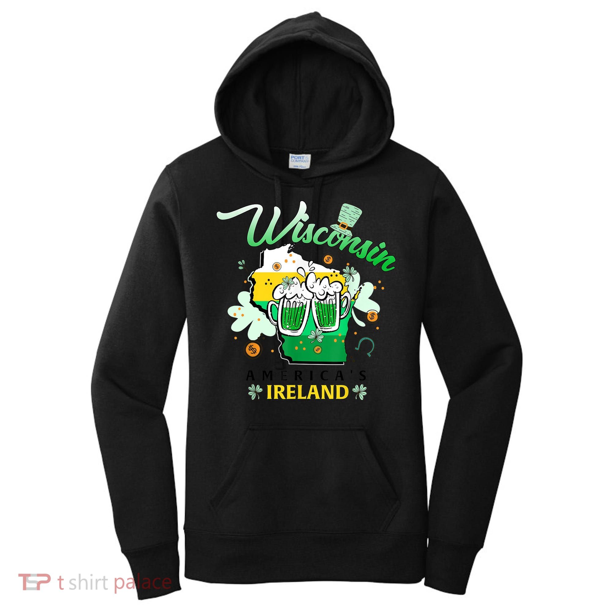 St Patricks Day Wisconsin Americas Ireland Irish Beer Lover Gift Women's Hoodie