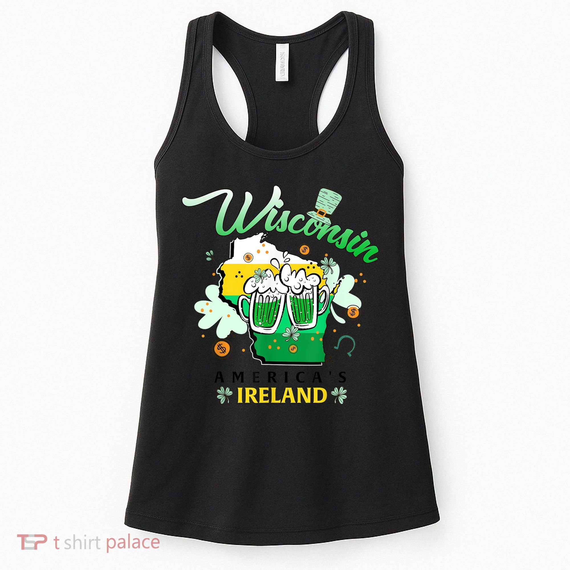 St Patricks Day Wisconsin Americas Ireland Irish Beer Lover Gift Women's Tank Top