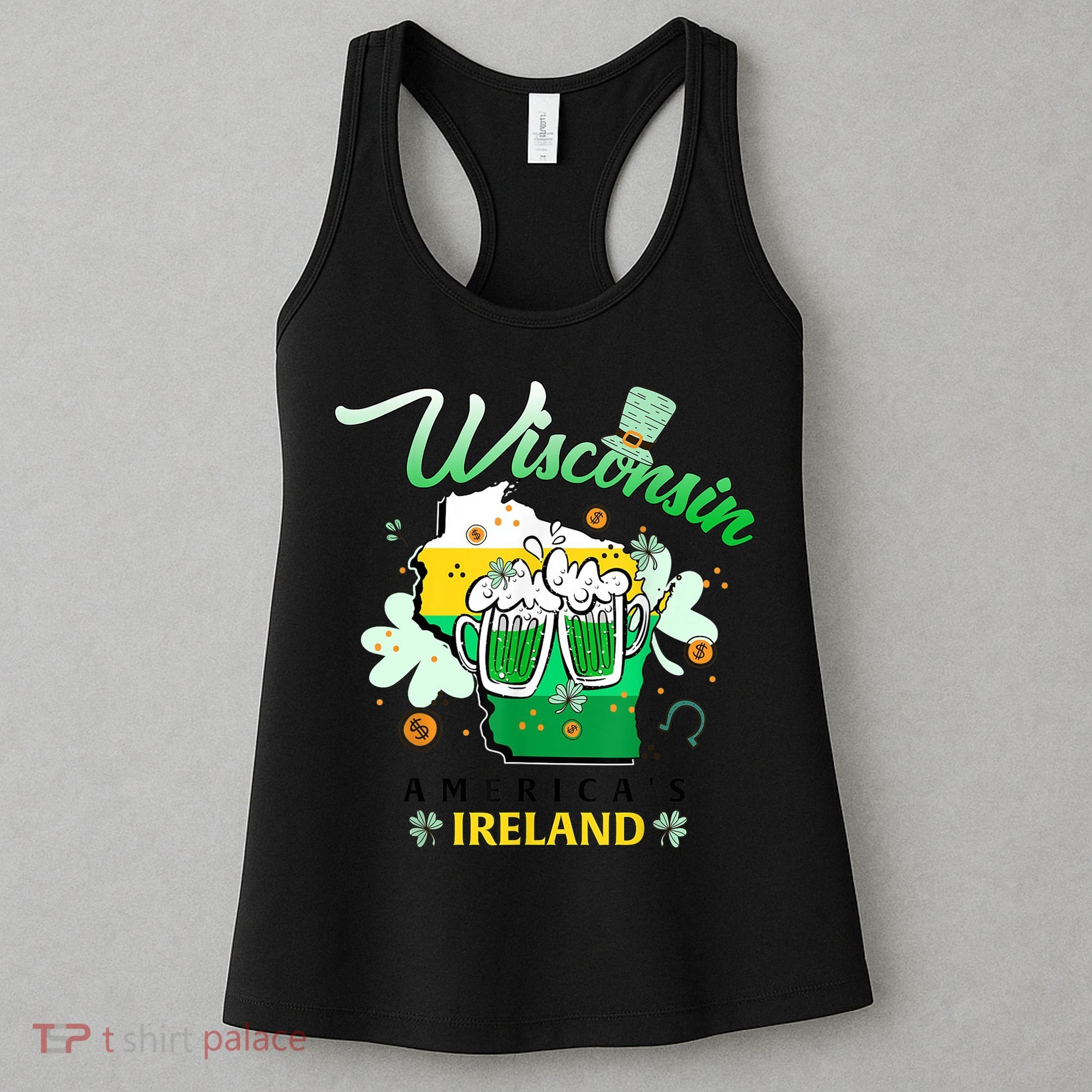 St Patricks Day Wisconsin Americas Ireland Irish Beer Lover Gift Women's Tank Top