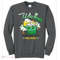 St Patricks Day Wisconsin Americas Ireland Irish Beer Lover Gift Sweatshirt thumb 0