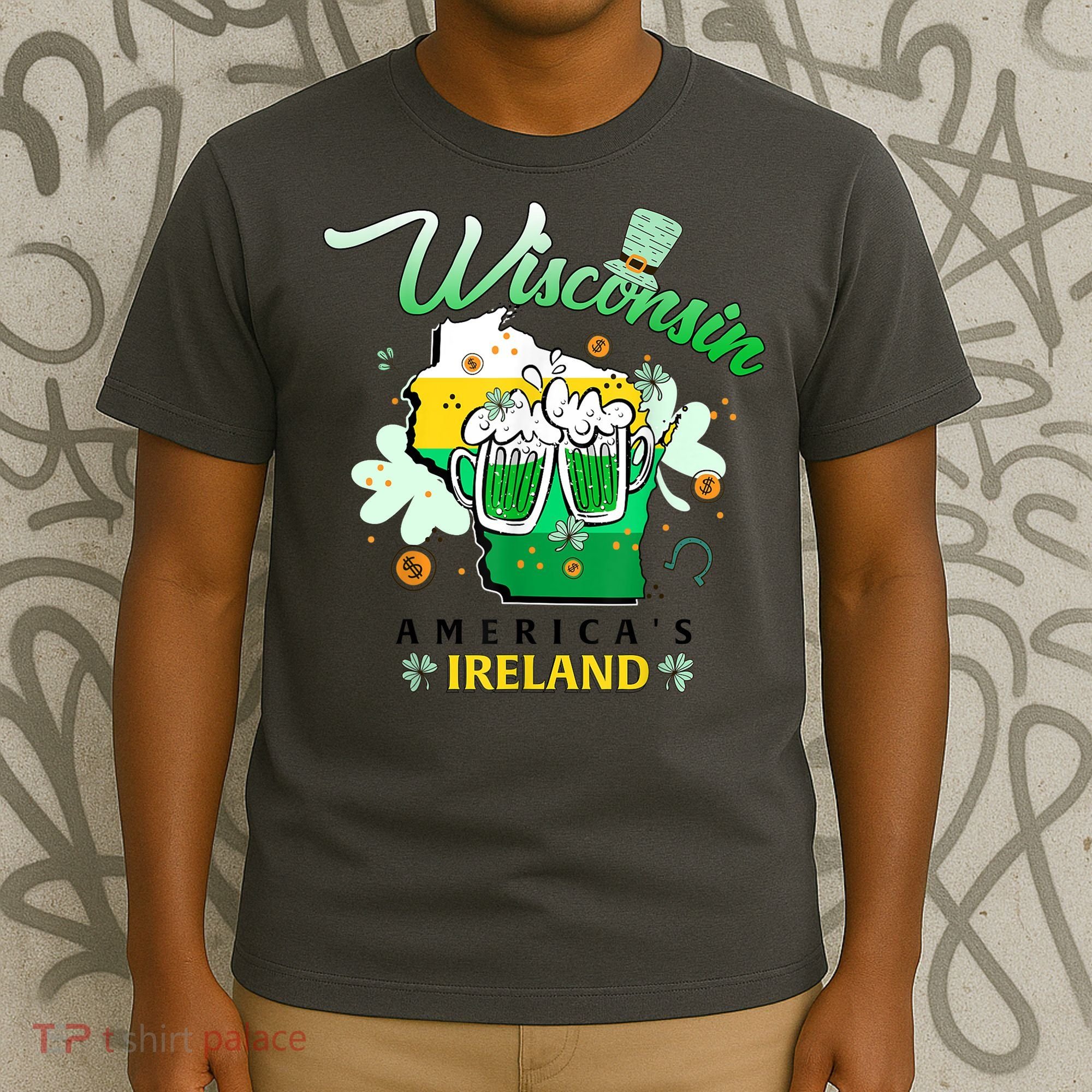 St Patricks Day Wisconsin Americas Ireland Irish Beer Lover Gift T-Shirt