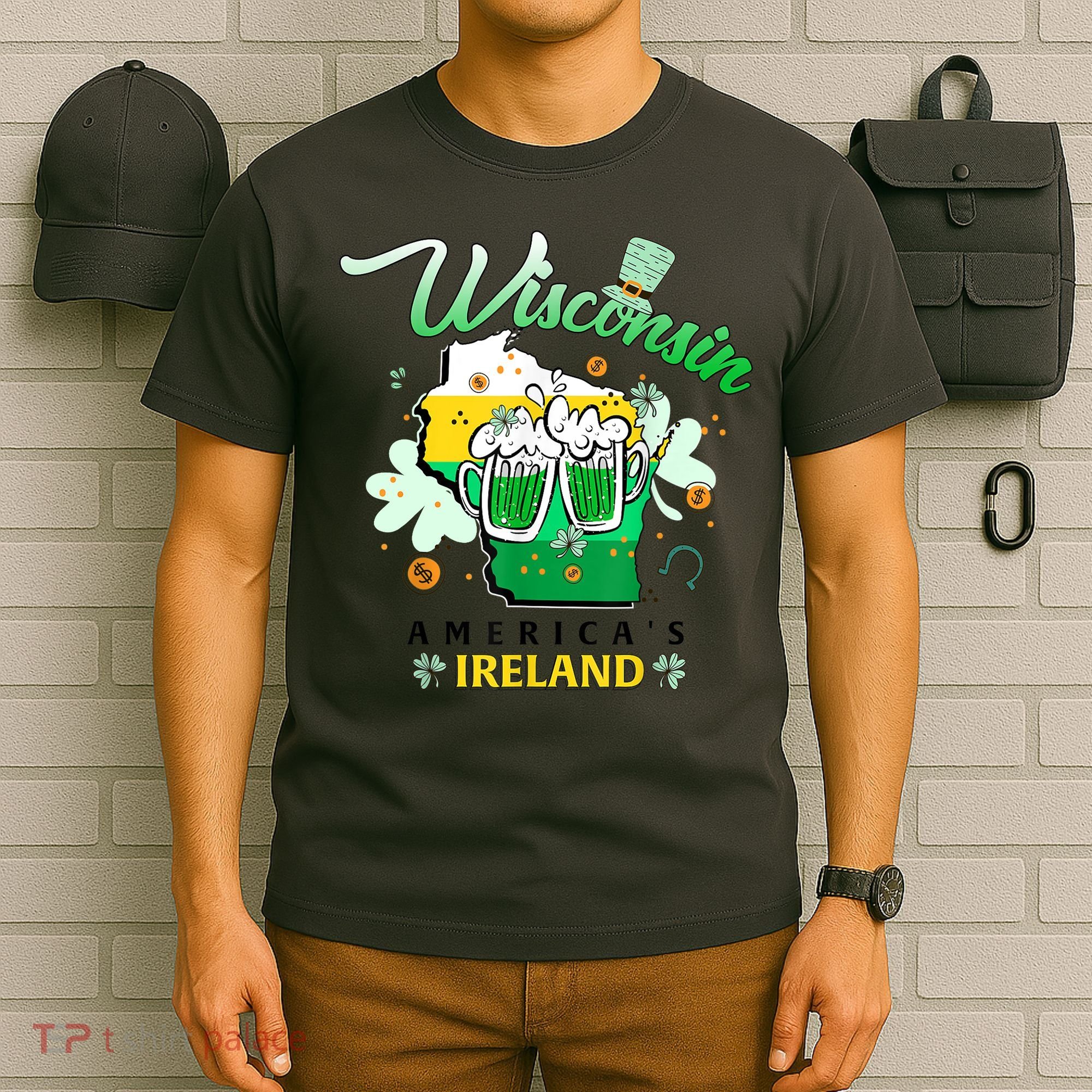 St Patricks Day Wisconsin Americas Ireland Irish Beer Lover Gift T-Shirt
