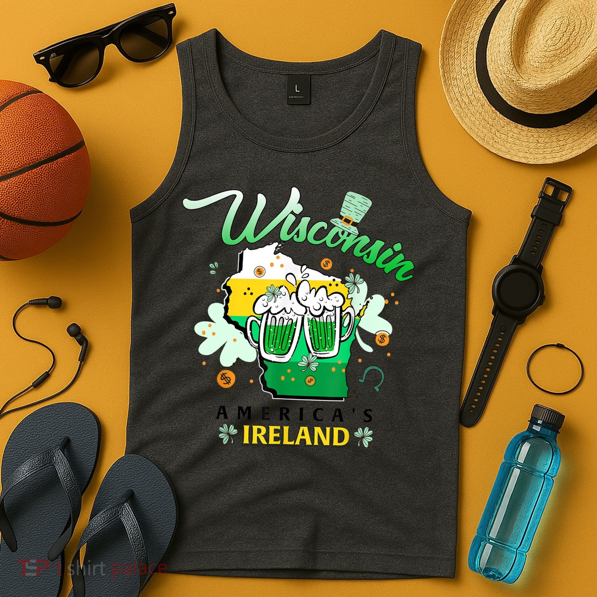 St Patricks Day Wisconsin Americas Ireland Irish Beer Lover Gift Tank Top
