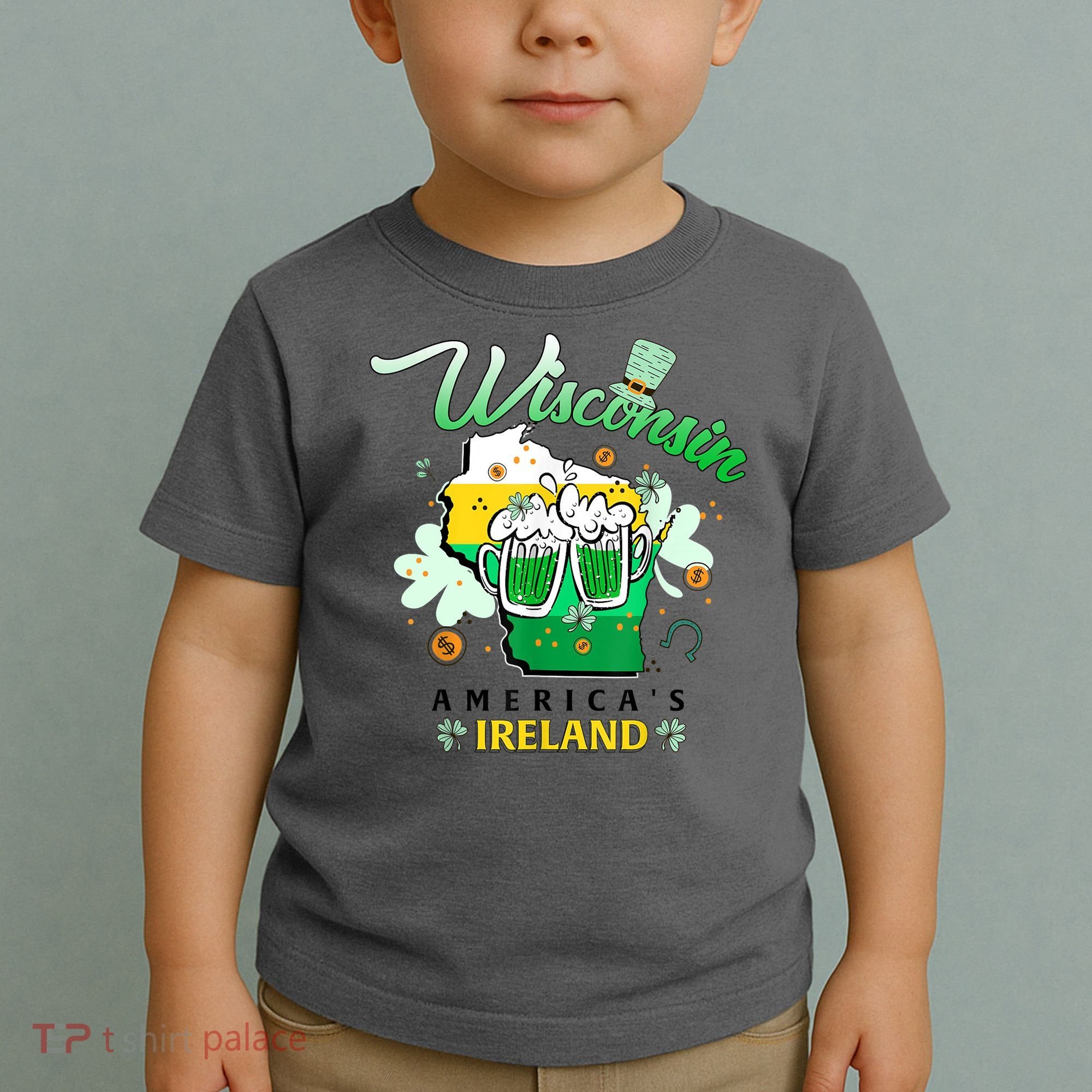 St Patricks Day Wisconsin Americas Ireland Irish Beer Lover Gift Toddler T-Shirt