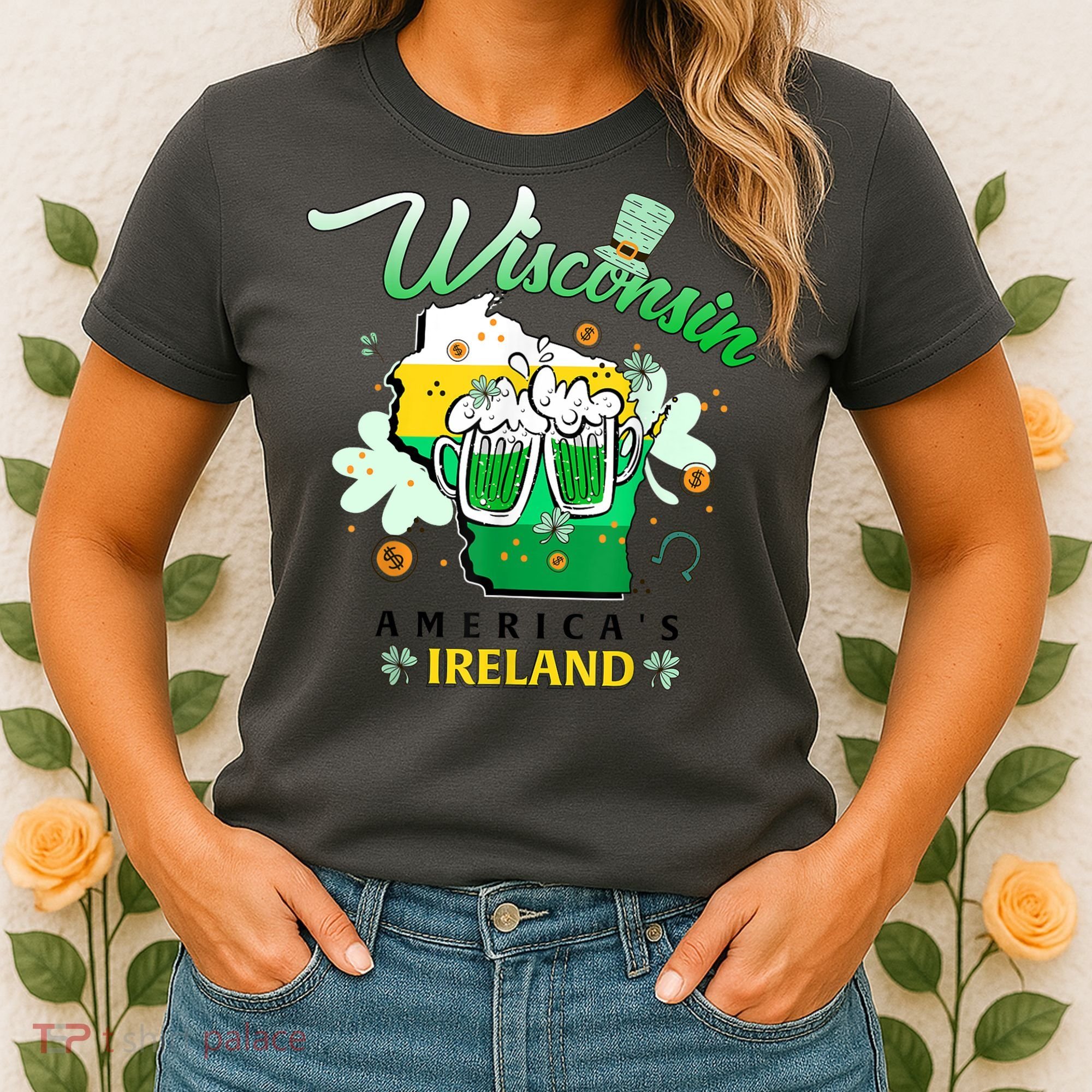 St Patricks Day Wisconsin Americas Ireland Irish Beer Lover Gift Women's T-Shirt