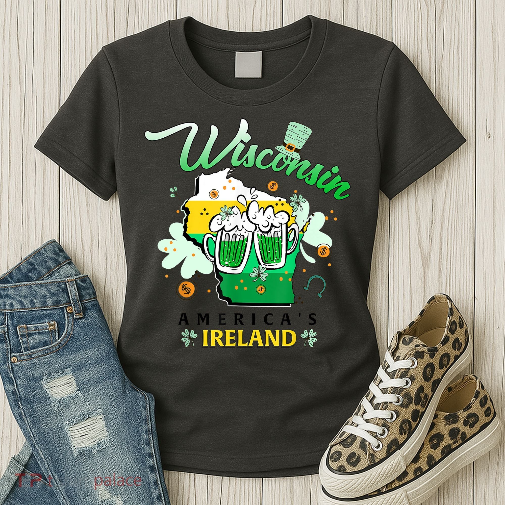 St Patricks Day Wisconsin Americas Ireland Irish Beer Lover Gift Women's T-Shirt
