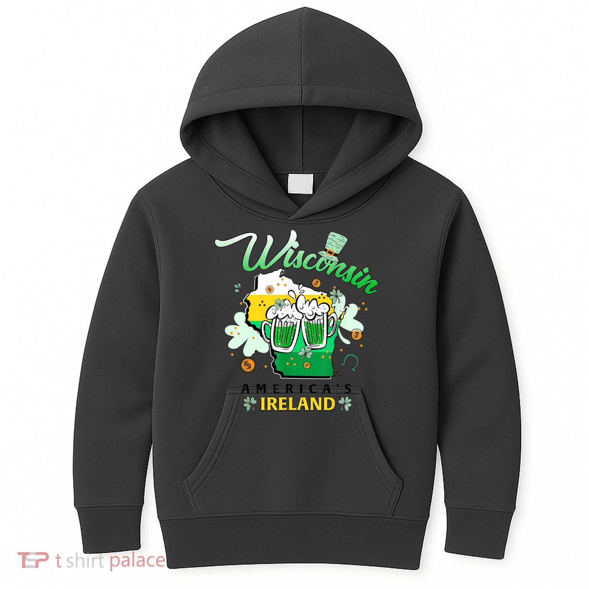 St Patricks Day Wisconsin Americas Ireland Irish Beer Lover Gift Kids Hoodie