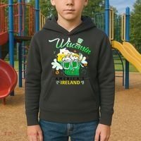 St Patricks Day Wisconsin Americas Ireland Irish Beer Lover Gift Kids Hoodie thumb 2
