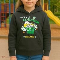 St Patricks Day Wisconsin Americas Ireland Irish Beer Lover Gift Kids Hoodie thumb 3
