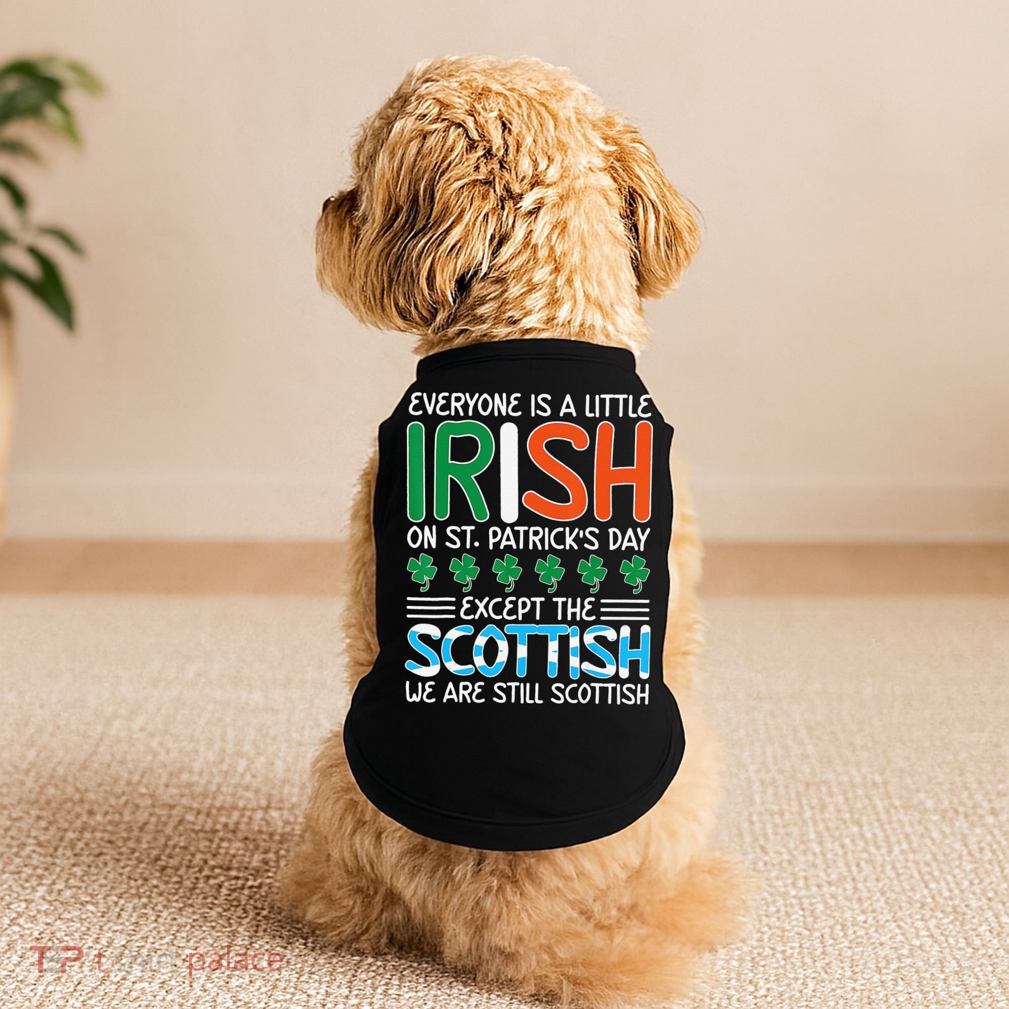 St Patrick's Day Irish Flag Scottish Shamrock Funny Joke Doggie Tank