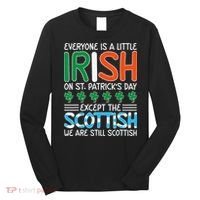 St Patrick's Day Irish Flag Scottish Shamrock Funny Joke Long Sleeve Shirt thumb 0