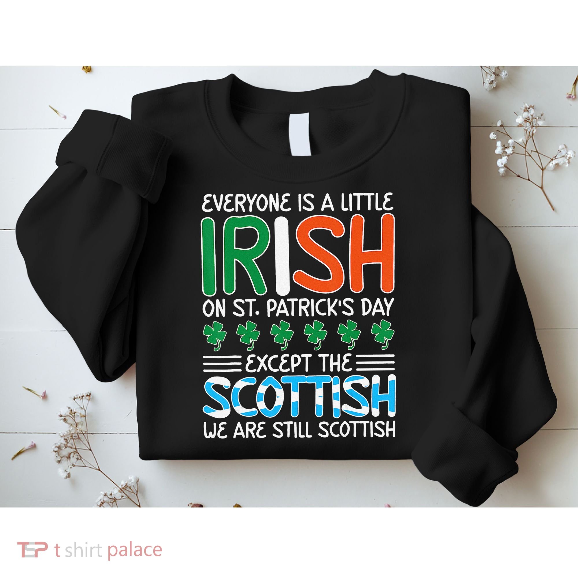 St Patrick's Day Irish Flag Scottish Shamrock Funny Joke Sweatshirt