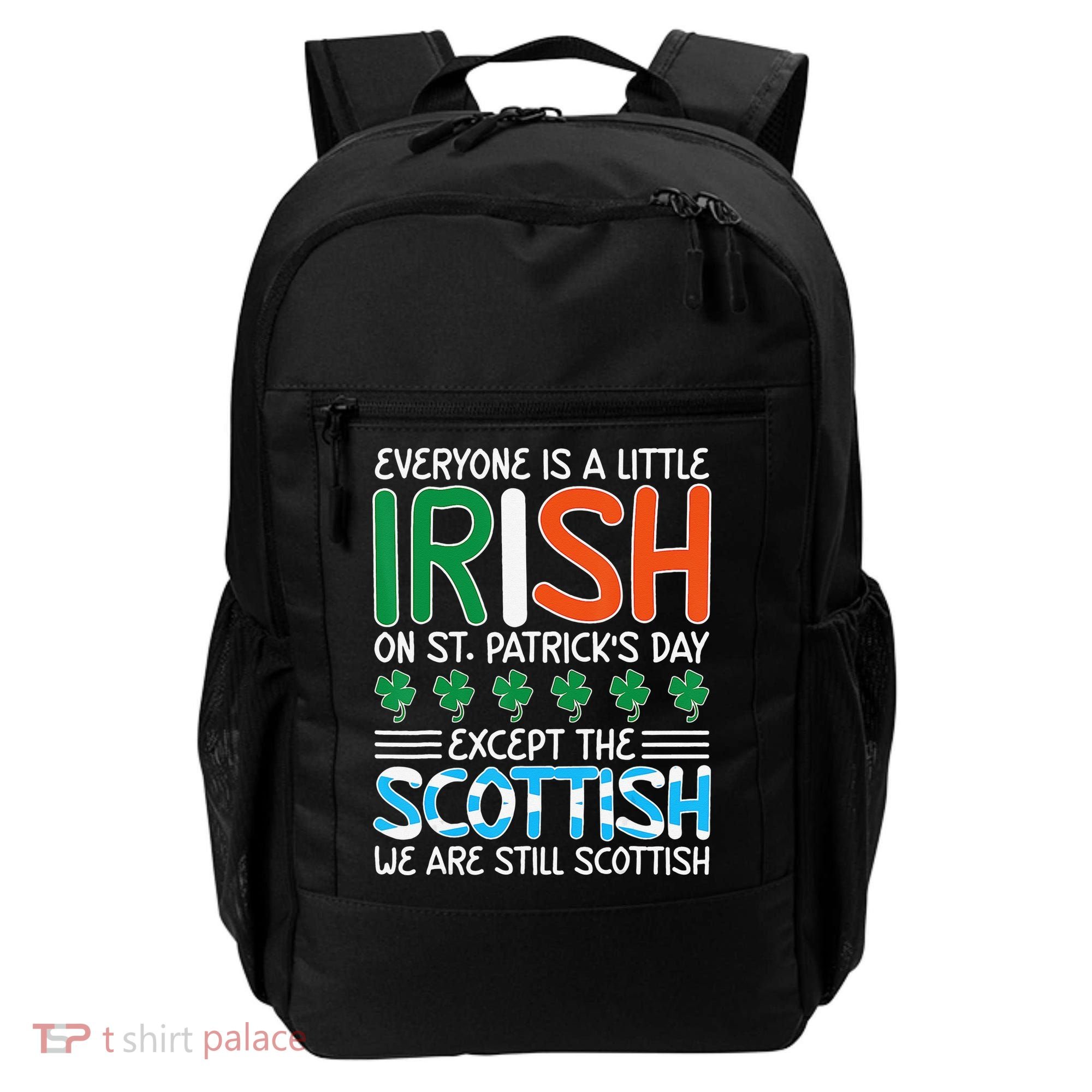 St Patrick's Day Irish Flag Scottish Shamrock Funny Joke Backpack